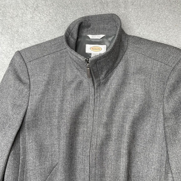 Talbots Wool Blazer Womens 4 Gray Jacket Full Zip Career Preppy Made In Italy - Picture 14 of 14
